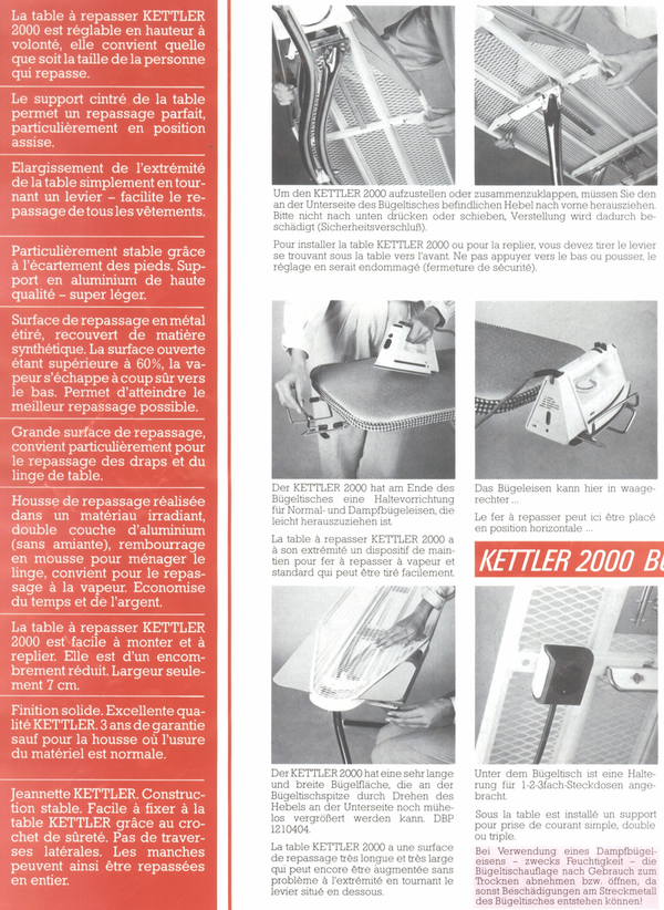 Mabi® 701-1 – Zubehör Bügelcenter KETTLER 2000 – Bj. 1975-89